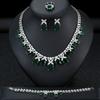 Zircon Necklace Earrings Bracelet Ring Four-piece Set Bridal Wedding Dress Dinner Accessories Ladies