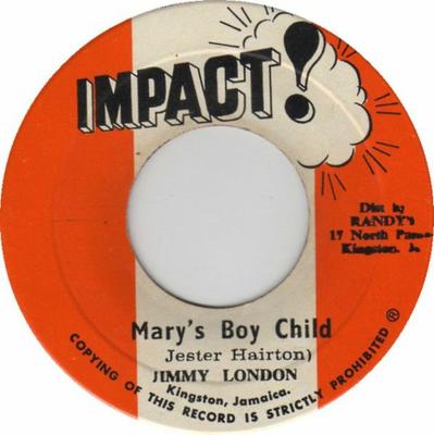 7-дюймовая пластинка JIMMY LONDON IMPACT ALL STARS Marys Boy Child NONE Impact 1972 Ямайка Регги Ска Даб Б/у