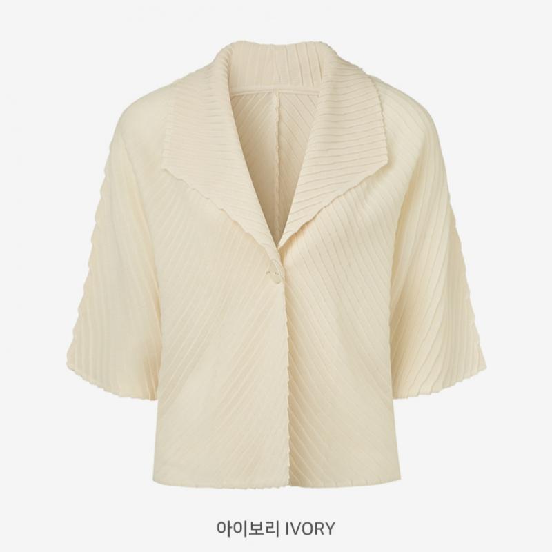Pleats Me Double Pleated Shawl Collar Single Breasted Jacket Ppjkm025002