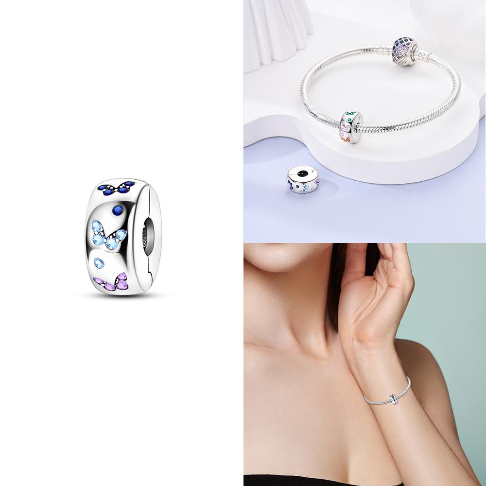 Copper Charm Fit Original Pink Pendant Charm Bracelet Necklace Women Beads Diy Jewerlry Accessories Fine Gift