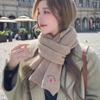 Solid Color Cartoon Thick Shawl Keep Warm Long Scarf Soft Cherry Knitted Scarf  Girls