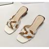 Women Slippers Patent Leather Mixed Colors Female Flip Flop Shoes Summer High Heels Slides Ladies Comfortable Sandals
