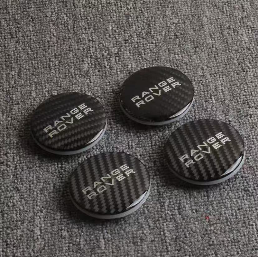 Carbon Fiber Wheel Center Caps for Land Rover, Fit for Range Rover, Defender, Discovery Sport, Velar, Evoque, Wheel Hub Logo Bad gttt2