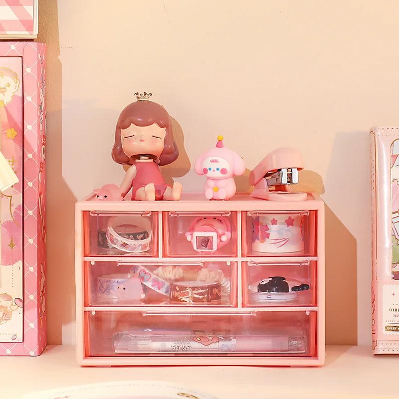 Ящик для хранения из шести сеток, ящик для хранения большой емкости, ящик для хранения косметических канцелярских принадлежностей