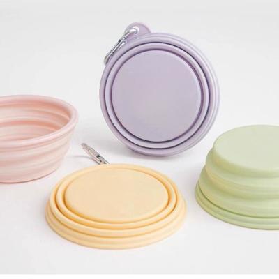 Caron Solid Color Pet Food Cat and Dog Food Миска для воды дорожная портативная складная миска для воды с кнопкой-защелкой Товары для животных