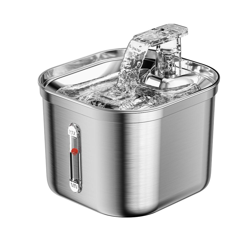 304 Full Stainless Steel Pet Water Fountain Dishwasher Safe Automatic Cat Waterer Ultra Quiet Drinking Bowl for Dogs