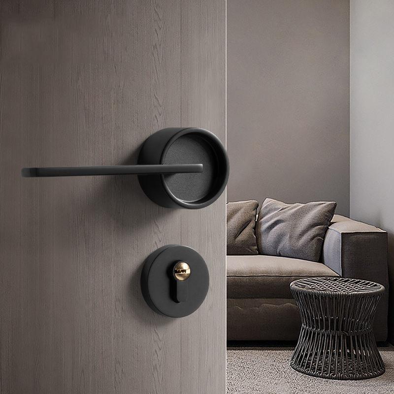 Zinc Alloy Mute Mechanical Gold Door Lock Interior Silent Safety Home Grey Lock Nordic Style Black Solid Anti-theft Handle Lock