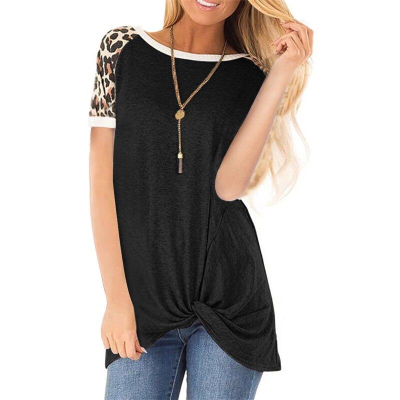 Blusas mujer de moda 2022, блузки, летняя одежда, леопардовые футболки с короткими рукавами для женщин, топ, женская футболка, женские футболки, топы