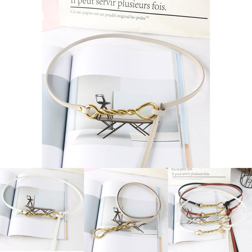 Модный Золотой Узел Завиток Декорация Тонкий Женский Пояс Для Повседневного Платья и Костюма Аксессуар на Талию