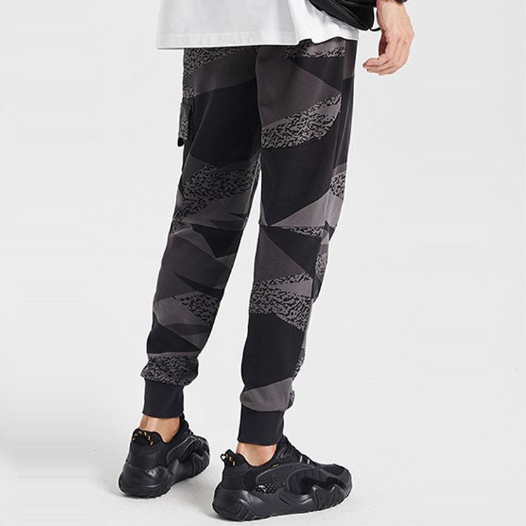 Баскетбольная серия Li Ning Badfive, повседневные удобные спортивные брюки с манжетами, мужские брюки, черный камуфляж AKLQ503-1