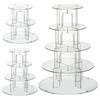 Round Cake Stand Transparent Multi-layer Simple Installation Acrylic Cupcake Dessert Stand Statue Display Shelf