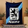 Custom Name Personalized 1860 Munchen football club Print Blanket, Home Decor, Bedroom, Sofa, Camping, Couch, Gifts for Birthday ChristmasEnthusiasts