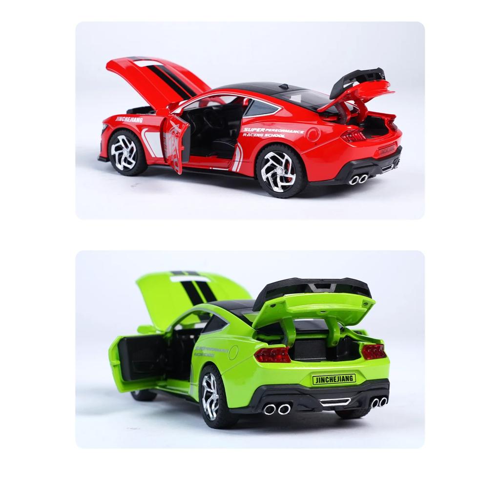 Масштабная модель 1/32 Ford Mustang GT500 из сплава, крутой звук и свет, изысканные настольные украшения, лучшая коллекция для энтузиастов моделей автомобилей