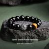 Men's Retro S925 Sterling Silver & Natural Obsidian Tiger's Eye Bracelet - Old-fashioned National Tide Gift for Boyfriend