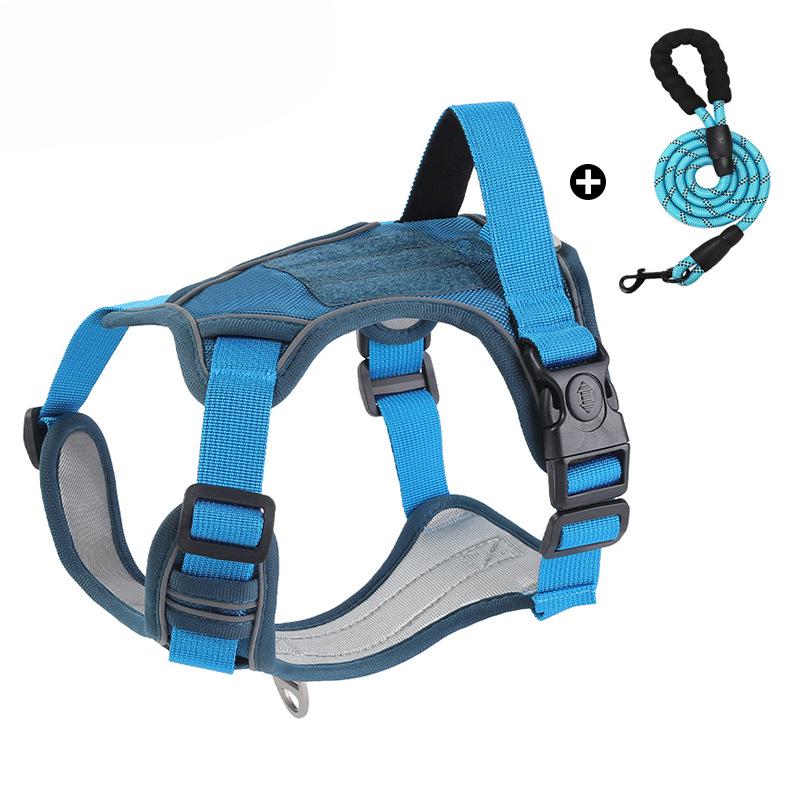 Большой поводок для собаки, Золотистый ретривер или Лабрадор, Тип жилета, Нагрудный и спинной ремень, Взрывозащищенный и регулируемый нагрудный и спинной поводок