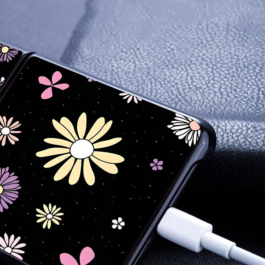 Чехол 'Цветущая вишня и ромашка' для Samsung Galaxy Flip6 Flip3 Flip7 FE Flip5 Z Flip 7 6 5 4 3 Flip4 Задняя крышка телефона Funda