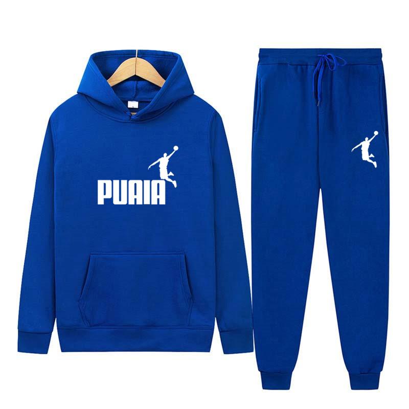 2025 Autumn and Winter New Sports Personalized Pattern Printed Casual Solid Color Hoodie Set Couple Set Jogging Set