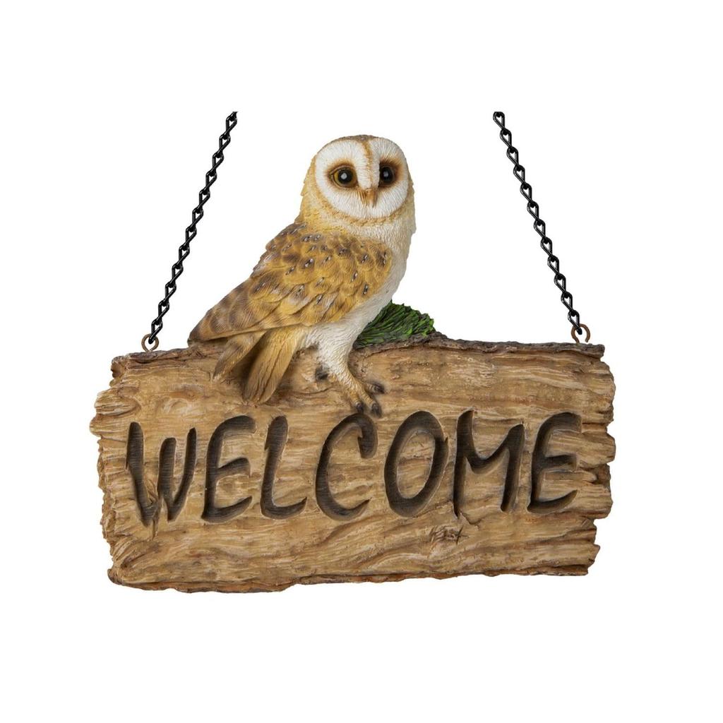 Ubia Welcome Barn Owl 16 X X Garden Ornament, 5.2 16cm, Figurine, Animal, Decor, Bird, H16682-A