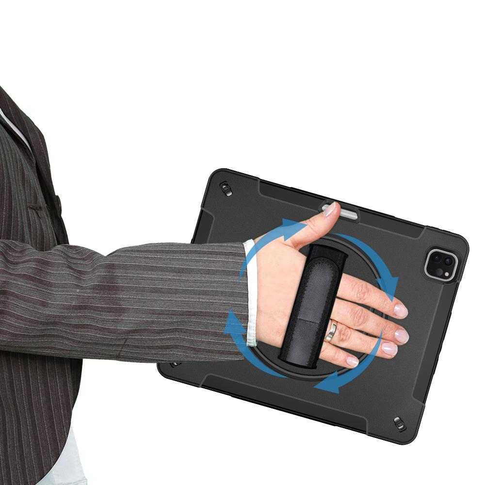 Чехол-подставка для iPad Air 13 (2025)/(2024)/Про 12.9 (2022)/(2021)/(2020)/(2018) Чехол для планшета из ПК+ТПУ с ПЭТ-пленкой/ремнем