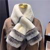 Real Rex Rabbit Fur Scarf women Winter Warmth Thick Double-sided Fur Scarves with fox fur Natural Fur Mufflers Lady Fur Scarf