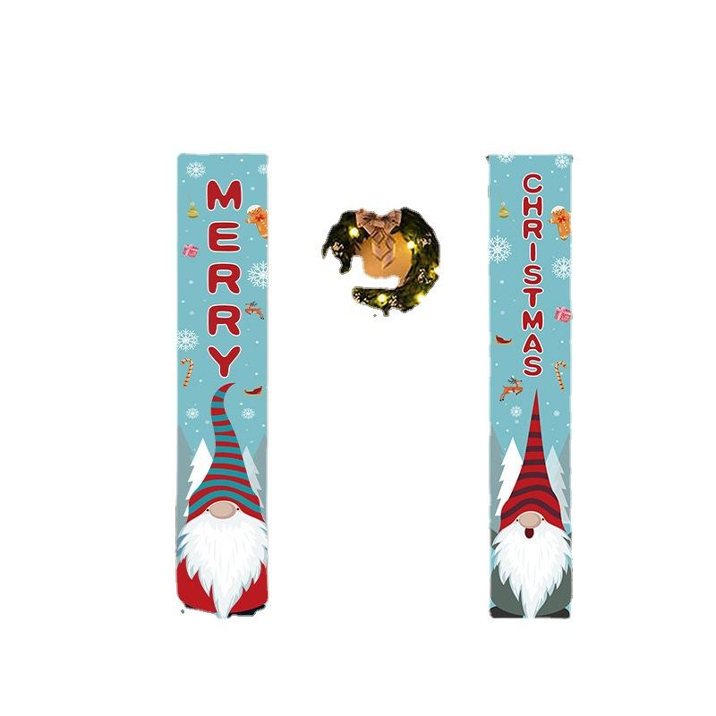 Christmas banners and couplets, 300D Oxford cloth door curtains, outdoor decorations, door stickers, background cloths, hanging flags