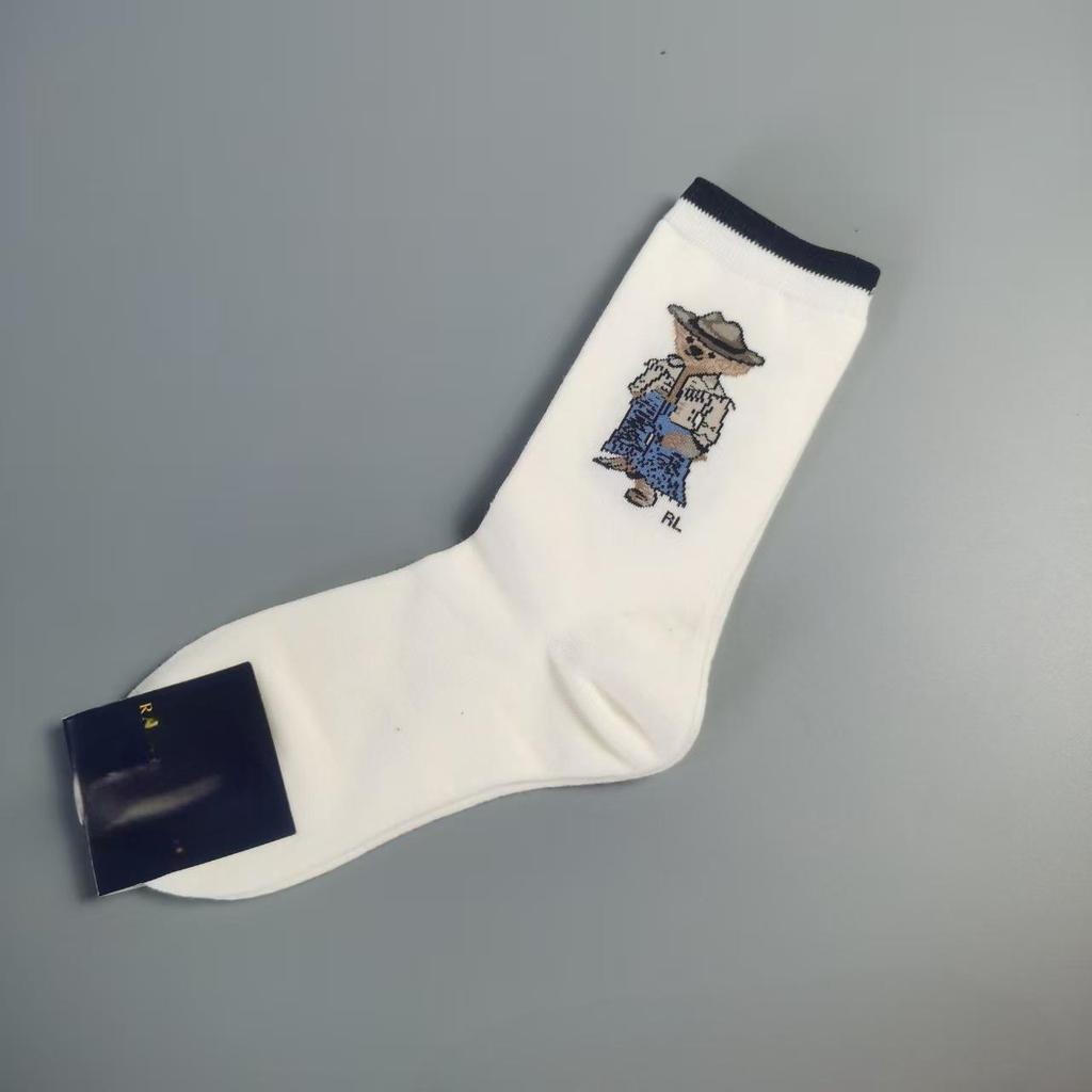 Осенне-зимние женские модные повседневные носки до середины икры с узором медведя