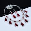 Гранатовый комплект, гранатовый драгоценный камень, ручная работа, серебро 925 пробы, гранат, серьги, ожерелье, комплект для женщин, ожерелье для подарков, подарки на День святого Валентина