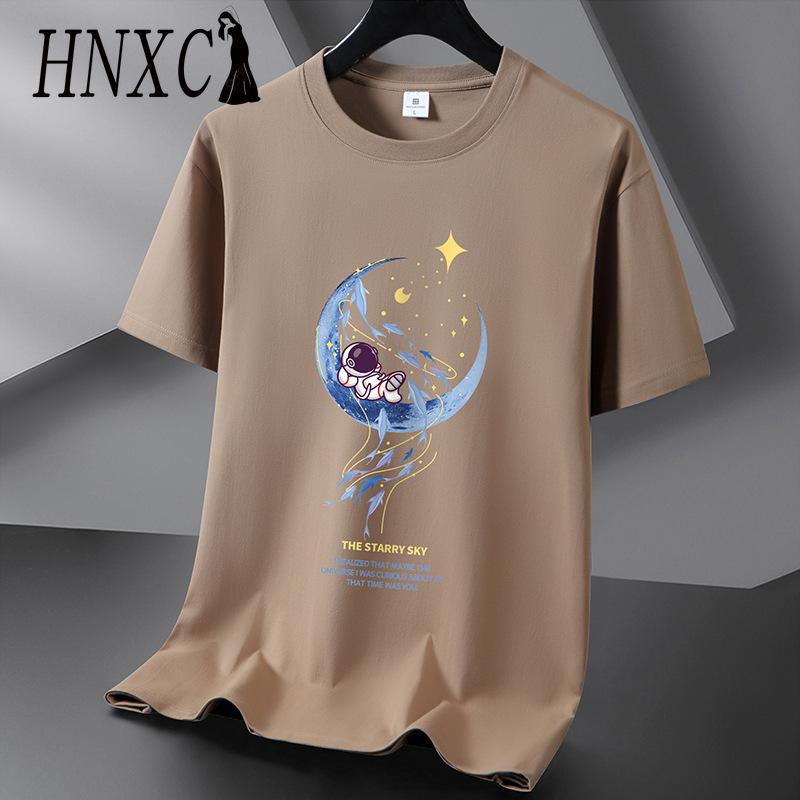 Футболка с коротким рукавом из хлопка HNXC, мужская модная свободная рубашка с коротким рукавом и принтом «Сострадательная рубашка»