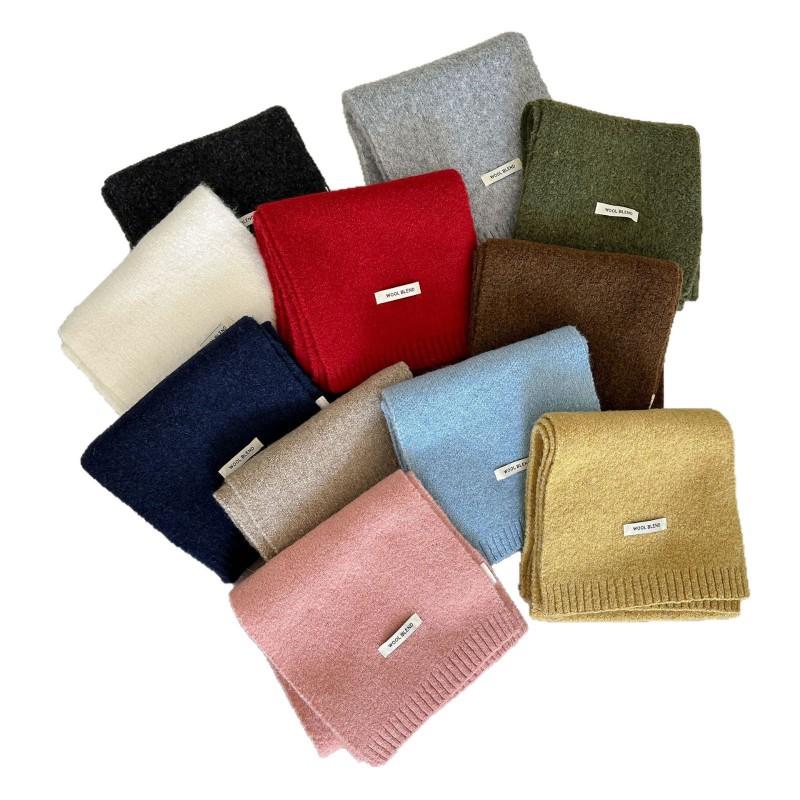 Womens Wool Blend Knit Scarf Winter Warm Solid Color Fashionable Accessory Cold Weather