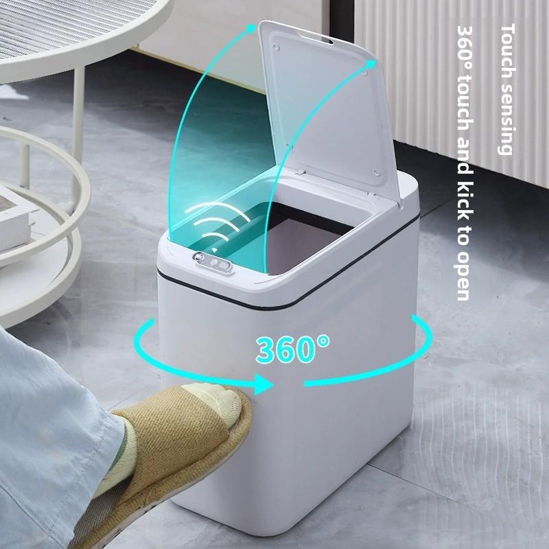 Cubo de basura inteligente con sensor automático para cocina y baño de gran capacidad