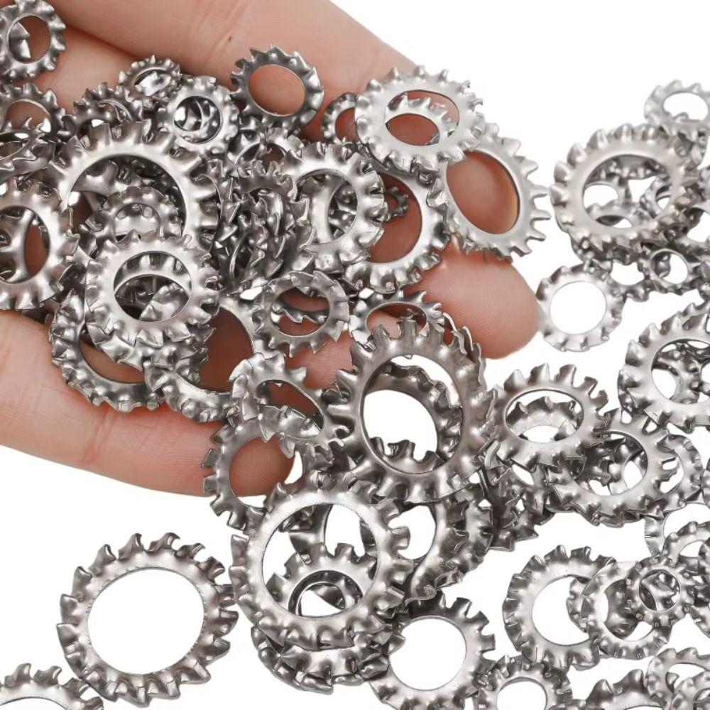 500PCS 304 Stainless Steel Spring Lock Washers Assortment Kit Star Serrated Lock Washers DIY