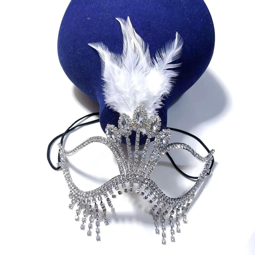 Маскарадная маска с кисточками из стразов высокого класса для ночного клуба и сценических выступлений