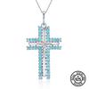 925 Sterling Silver Pendant Christmas Gift Classic Cubic Zirconia Statement Double Cross Pendant For Women Men Jewelry