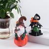 Yousheng Halloween Gnome Decoration Pumpkin Couple Resin Figurine Fairy Tale Themed Gnome Sculpture Indoor Outdoor Table Desk Home Decor