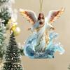Angel Christmas Ornaments for Tree Religious Holy Family Hanging Ornaments Acrylic Jesus Angel Pendant for Holiday Home Decor