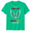 Wild Free Long Live Rock Roll Guitar Wings Unisexs Rock Music Tshirt