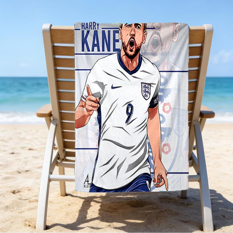 Football Player Kane Beach Towel - Soft, Absorbent Microfiber, Lightweight, Ideal for The Beach, Parties, Travel, Camping fan gifts