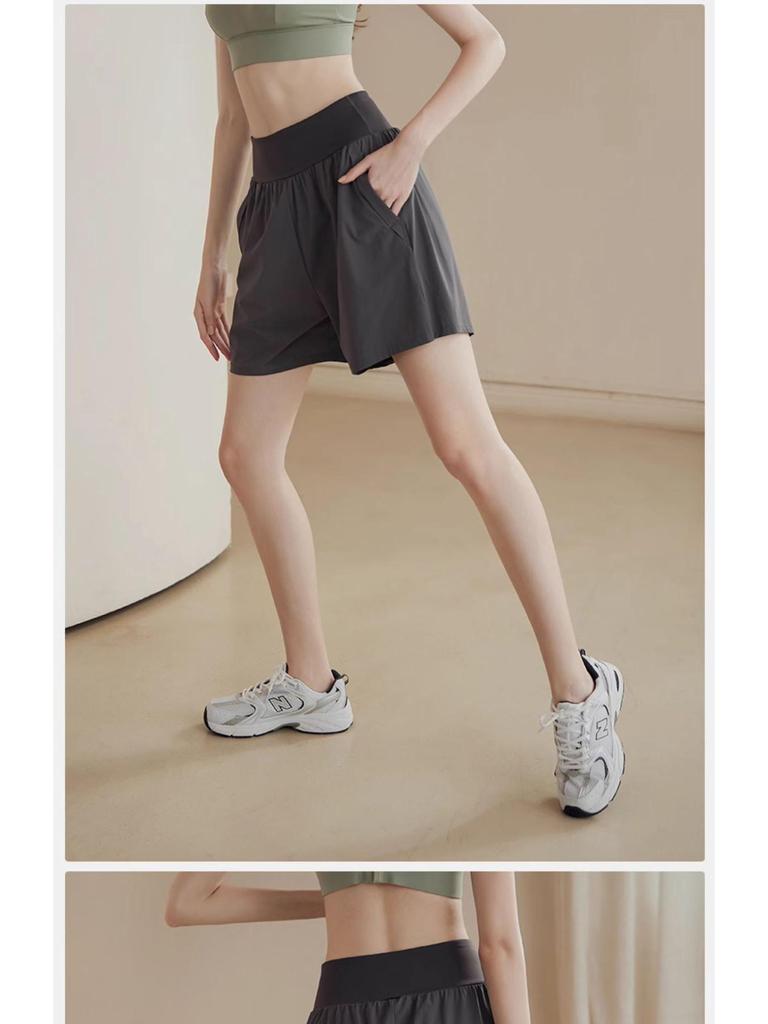 Women's Quick-Dry High-Waist Sports Shorts with Lining - Summer Thin Style for Running, Fitness, and Yoga