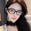 Black Red Oversized Frame Glasses Women Retro Oval Eyeglasses Y2K Anti Blue Light Computer Reading Fashion Spectacles Eyewear