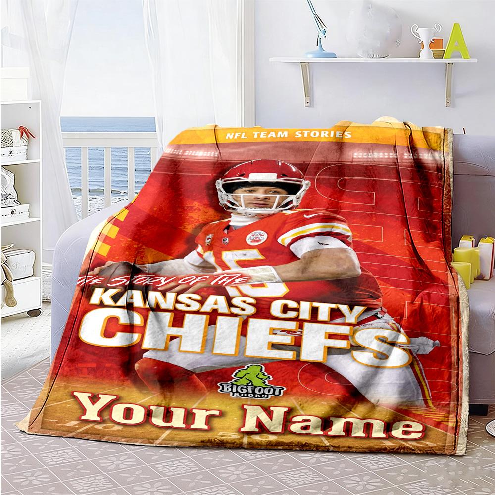 Kansas City Football Personalized Name Blanket Gift Personalized Blanket Soft Warm Cozy Great For Office Nap Sofa Living Room Ideal For All Seasons