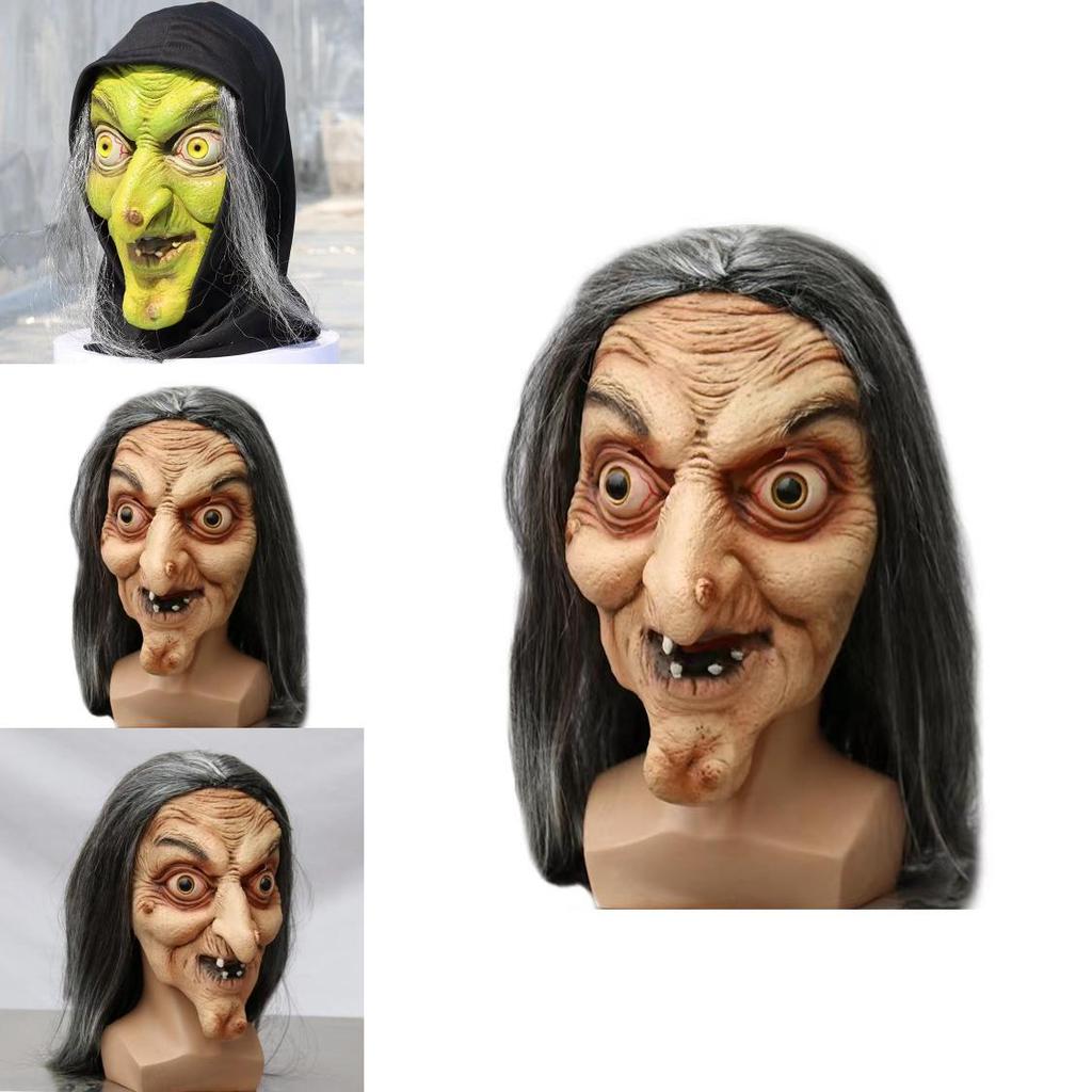 Маска ведьмы латексная реквизит для ужасов для костюма на Хэллоуин и для мероприятий