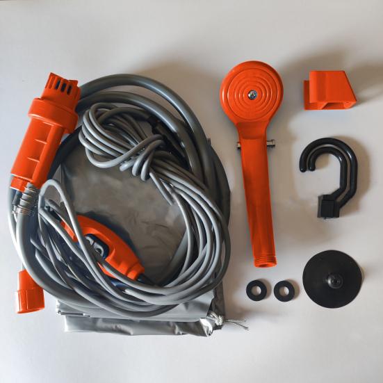 Портативный походный душ с бесщеточным двигателем Регулируемая конструкция Портативный комплект для уличного походного душа с автоматическим подключением и модернизированным насосом