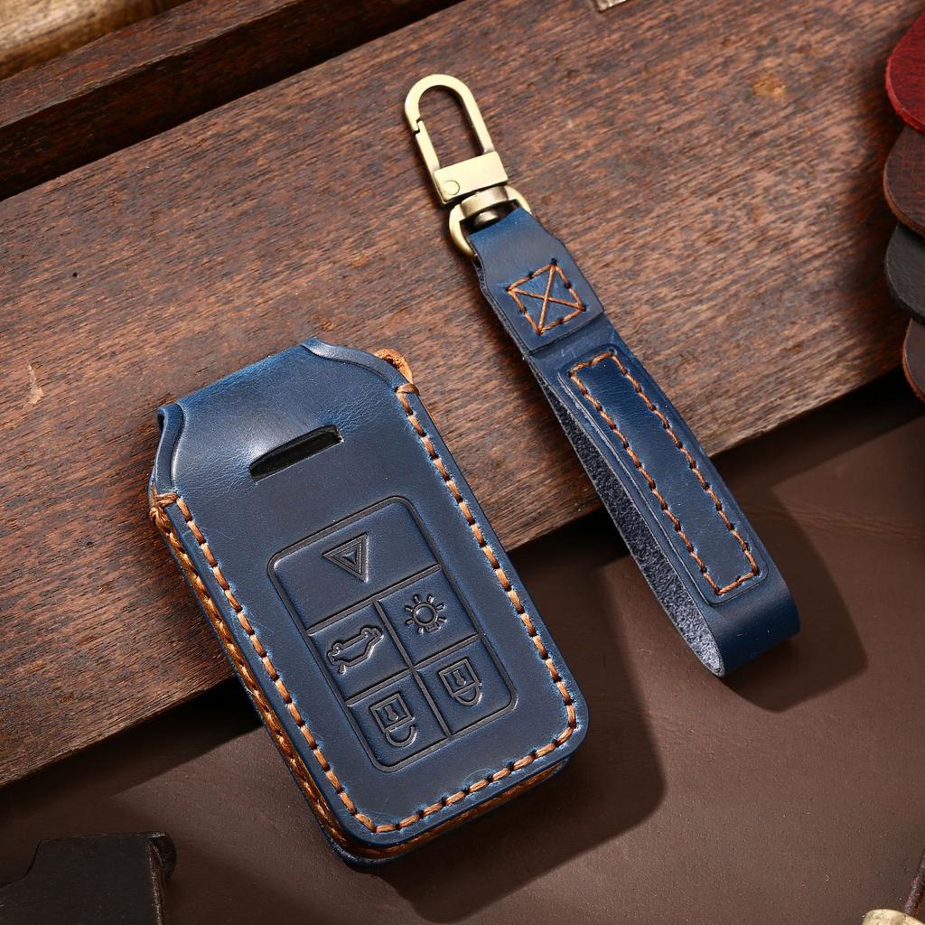 Handmade Car Key Cover for Volvo XC60 XC90 S90 Premium Leather Key Case Protector