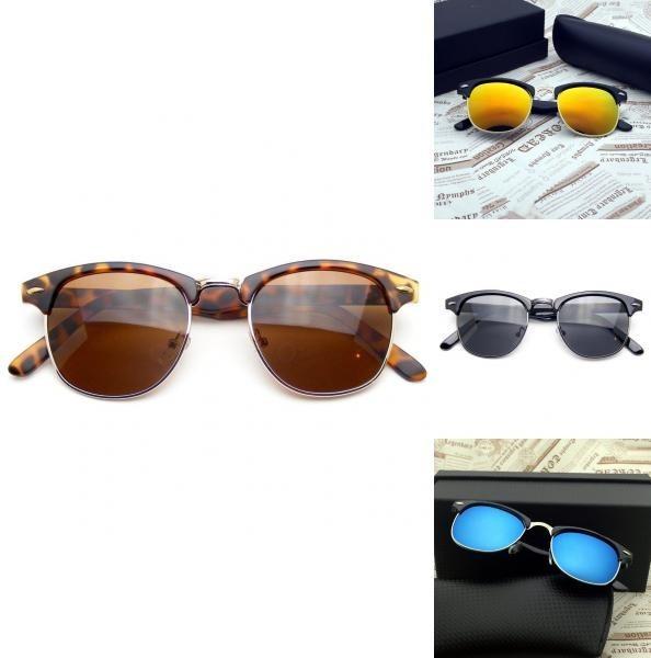 Polished Retro Fashion Womens Half Frame Flash Mirror Lens Club Vintage Master Sunglasses