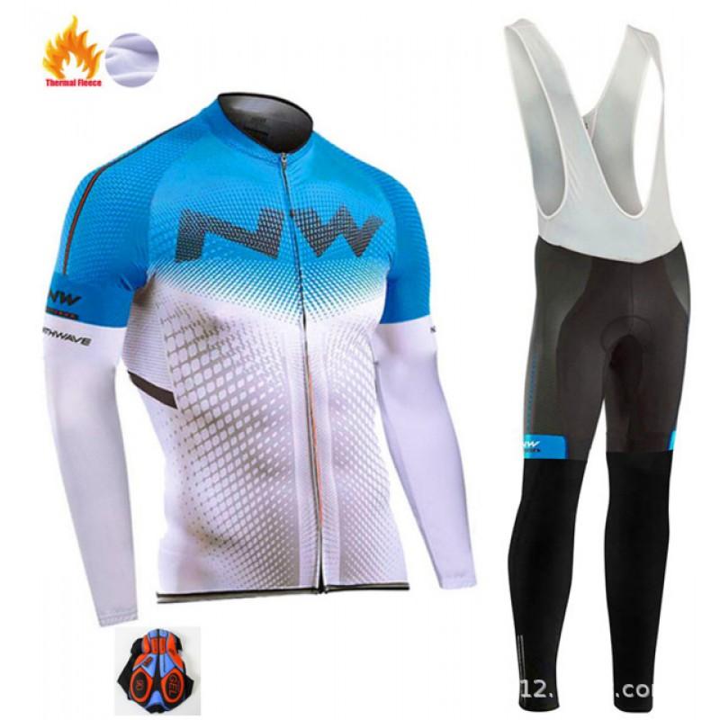 Fleece Cycling Jersey Long Sleeve Winter Thermal Bike Wear Men Women Road Team Apparel