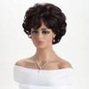 Женские стильные короткие пушистые синтетические коричневые кудрявые парики с челкой для повседневного косплея Лолиты, термостойкое волокно