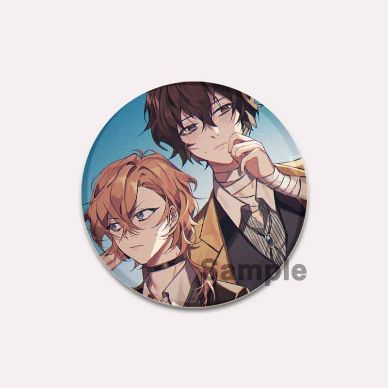 32/44/58 мм Булавка Bungo Stray Dogs Круглая мультяшная брошь ручной работы для рюкзака, одежды, аксессуаров, аниме-коллекции, значков, украшений