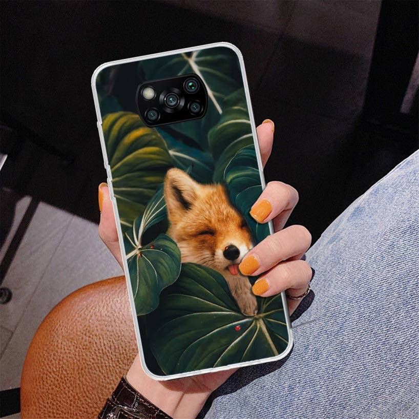 Чехол для телефона Animal Fox для Xiaomi Poco X5 X6 X7 Pro X4 Gt F7 Ultra M8 M7 Redmi 15C 15 13C 13 12C 12 Уникальный чехол Coque Poco X7 X6