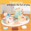 Tea Afternoon Wooden Cookies Cups Tableware Set Children Toys For Role Playing