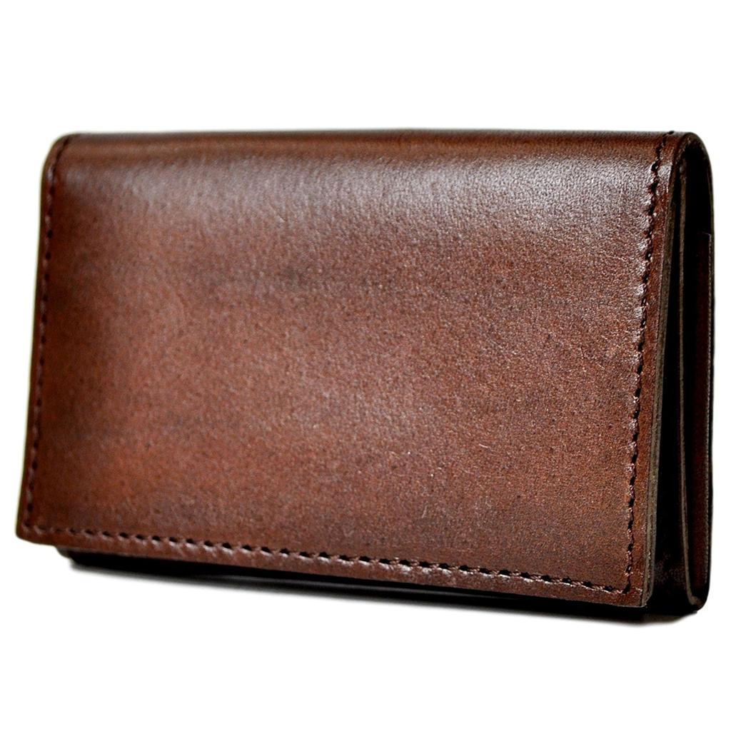AtelierCODEL Визитница из натуральной кожи Tochigi Leather Made in Japan для мужчин (Темно коричневый)
